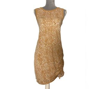 Tan/cream animal print dress. Sweatshirt material.Ruched side option. Size small